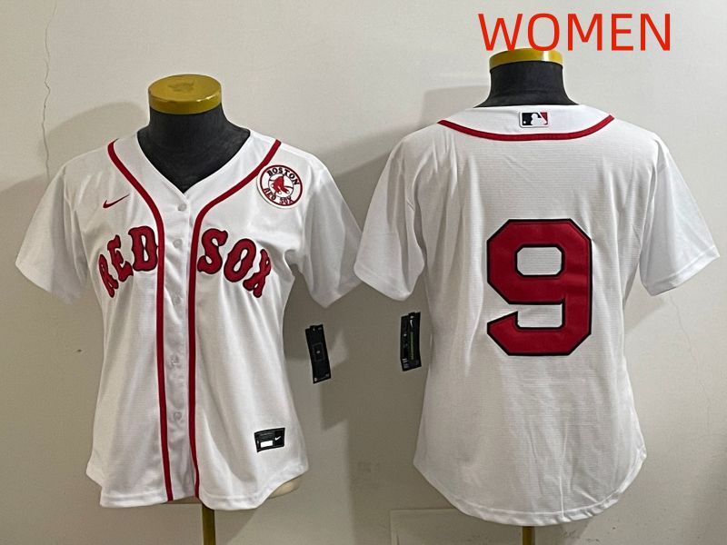 Women Boston Red Sox #9 No Name White Game 2025 Nike MLB Jersey style 7->women mlb jersey->Women Jersey